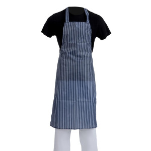 Predpasnik Bavette Odporen na madeže, črtast modro-beli 1016 x 711 mm - Oblačila za kuharje Whites - Fourniresto