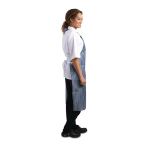 Predpasnik Bavette Odporen na madeže, črtast modro-beli 1016 x 711 mm - Oblačila za kuharje Whites - Fourniresto