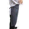 Predpasnik Bavette Extra Long brez žepa, črtast modro-beli - Whites Chefs Clothing - Fourniresto