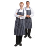 Predpasnik Bavette Extra Long brez žepa, črtast modro-beli - Whites Chefs Clothing - Fourniresto