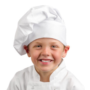 Kuharska kapa Chef Blanche za otroke - enotna velikost - Bela kuharska oblačila - Fourniresto