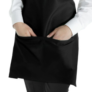 Predpasnik Bavette Tuxedo Črn iz poliestra in bombaža 698 x 838 mm - Chef Works - Fourniresto