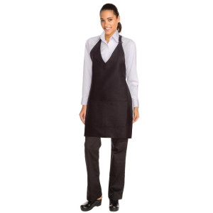 Predpasnik Bavette Tuxedo Črn iz poliestra in bombaža 698 x 838 mm - Chef Works - Fourniresto