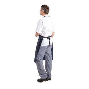 Predpasnik Bavette Odporen na madežev Modre barve 1016 x 711 mm - Bela kuharska oblačila - Fourniresto