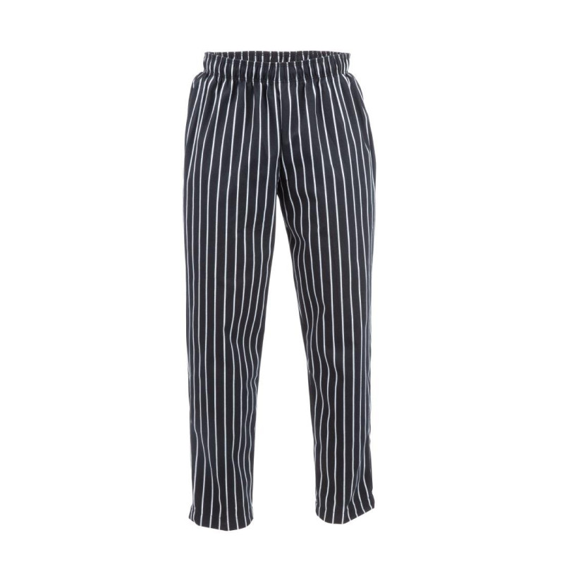 Hlače za kuhinjo unisex Baggy črne in bele črte - velikost XL - Chef Works - Fourniresto Hlače za kuhinjo unisex Baggy črne in bele črte - velikost XL - Chef Works - Fourniresto