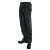 Hlače za kuhinjo unisex Baggy črne in bele črte - velikost XL - Chef Works - Fourniresto