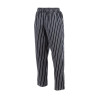 Hlače za kuhinjo unisex Baggy črne in bele črte - velikost XL - Chef Works - Fourniresto