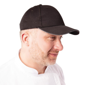 Baseball kapica Cool Vent črna z sivim robom - enotna velikost - Chef Works - Fourniresto