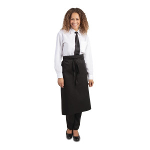Predpasnik Standard črne barve iz poliestra/bombaža 914 x 762 mm - Whites Chefs Clothing - Fourniresto