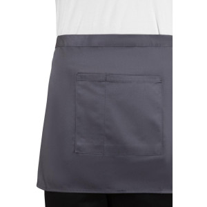 Predpasnik za natakarja, siv antracit iz poliestra/bombaža 750 x 373 mm - Whites Chefs Clothing - Fourniresto