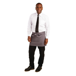 Predpasnik za natakarja, siv antracit iz poliestra/bombaža 750 x 373 mm - Whites Chefs Clothing - Fourniresto
