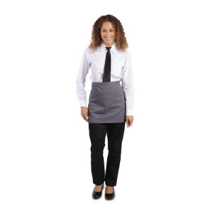 Predpasnik za natakarja, siv antracit iz poliestra/bombaža 750 x 373 mm - Whites Chefs Clothing - Fourniresto