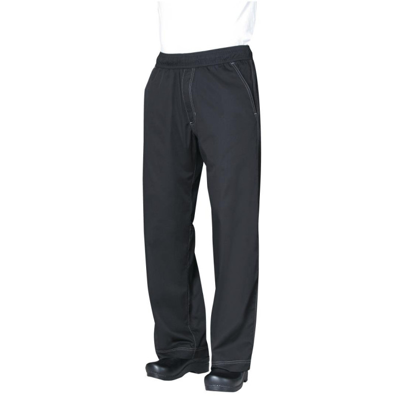 Hlače za kuharje unisex Baggy črne barve - velikost S - Chef Works - Fourniresto Hlače za kuharje unisex Baggy črne barve - velikost S - Chef Works - Fourniresto