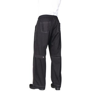 Hlače za kuharje unisex Baggy črne barve - velikost S - Chef Works - Fourniresto