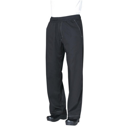 Hlače za kuharje unisex Baggy črne barve - velikost XL - Chef Works - Fourniresto Hlače za kuharje unisex Baggy črne barve - velikost XL - Chef Works - Fourniresto