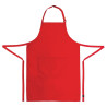 Predpasnik Bavette z nastavljivim ovratnikom in dvojnim žepom rdeče barve 610 x 860 mm - Chef Works - Fourniresto