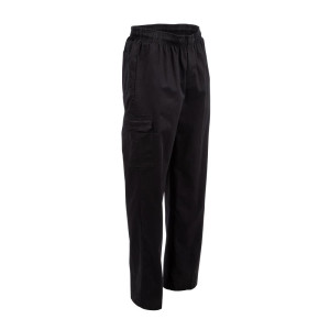 Hlače za kuhinjo Mixte Fit Cargo Noir - Velikost M - Chef Works - Fourniresto