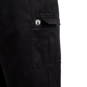 Hlače za kuhinjo Mixte Fit Cargo Noir - Velikost XL - Chef Works - Fourniresto