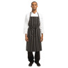 Predpasnik Bavette Tkani Premium s črnimi in belimi črtami - Chef Works - Fourniresto