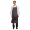 Predpasnik Bavette Tkani Premium s črnimi in belimi črtami - Chef Works - Fourniresto