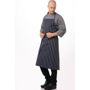 Predpasnik Bavette Premium s črtastim modrim in belim vzorcem - Chef Works - Fourniresto