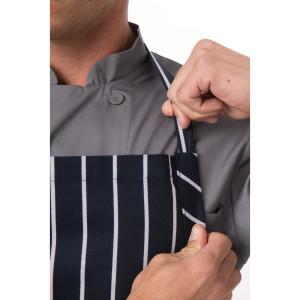 Predpasnik Bavette Premium s črtastim modrim in belim vzorcem - Chef Works - Fourniresto