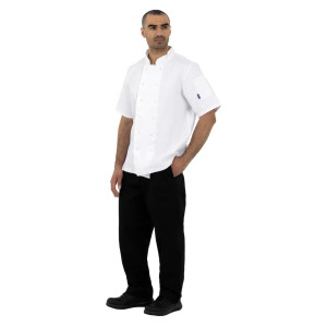 Oblačilo za kuharje v beli barvi s kratkimi rokavi Boston - Velikost L - Whites Chefs Clothing - Fourniresto