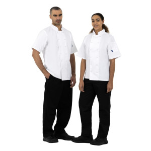 Oblačilo za kuharje v beli barvi s kratkimi rokavi Boston - Velikost L - Whites Chefs Clothing - Fourniresto