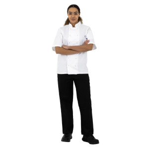 Oblačilo za kuharje v beli barvi s kratkimi rokavi Boston - Velikost L - Whites Chefs Clothing - Fourniresto
