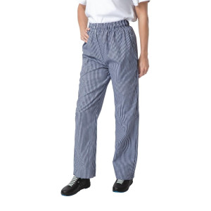 Hlače za kuharje Vegas v modri in beli barvi s karirastim vzorcem - velikost L - Whites Chefs Clothing - Fourniresto