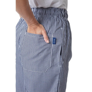 Hlače za kuharje Vegas v modri in beli kockasti vzorci - velikost M - Whites Chefs Clothing - Fourniresto