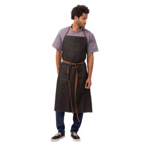 Predpasnik Bavette Noir Urban Memphis 890 x 1005 mm - Chef Works - Fourniresto