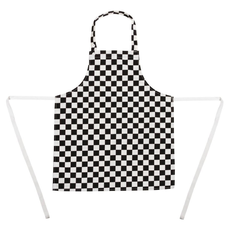Tablier Bavette à Carreaux Noirs et Blancs pour Enfant - Whites Chefs Clothing - Fourniresto Tablier Bavette à Carreaux Noirs et Blancs pour Enfant - Whites Chefs Clothing - Fourniresto