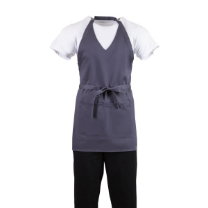 Predpasnik natakarja s sivim antracitnim ovratnikom iz poliestra in bombaža 838 x 698 mm - Whites Chefs Clothing - Fourniresto