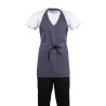 Predpasnik natakarja s sivim antracitnim ovratnikom iz poliestra in bombaža 838 x 698 mm - Whites Chefs Clothing - Fourniresto