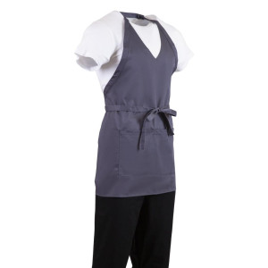 Predpasnik natakarja s sivim antracitnim ovratnikom iz poliestra in bombaža 838 x 698 mm - Whites Chefs Clothing - Fourniresto