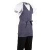 Predpasnik natakarja s sivim antracitnim ovratnikom iz poliestra in bombaža 838 x 698 mm - Whites Chefs Clothing - Fourniresto