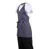 Predpasnik natakarja s sivim antracitnim ovratnikom iz poliestra in bombaža 838 x 698 mm - Whites Chefs Clothing - Fourniresto