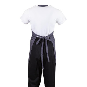 Predpasnik natakarja s sivim antracitnim ovratnikom iz poliestra in bombaža 838 x 698 mm - Whites Chefs Clothing - Fourniresto