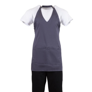 Predpasnik natakarja s sivim antracitnim ovratnikom iz poliestra in bombaža 838 x 698 mm - Whites Chefs Clothing - Fourniresto