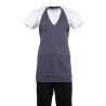 Predpasnik natakarja s sivim antracitnim ovratnikom iz poliestra in bombaža 838 x 698 mm - Whites Chefs Clothing - Fourniresto