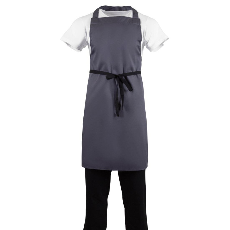Predpasnik Bavette siva antracit iz polikotona 711 x 965 mm - Whites Chefs Clothing - Fourniresto Predpasnik Bavette siva antracit iz polikotona 711 x 965 mm - Whites Chefs Clothing - Fourniresto