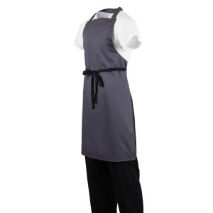 Predpasnik Bavette siva antracit iz polikotona 711 x 965 mm - Whites Chefs Clothing - Fourniresto