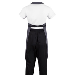 Predpasnik Bavette siva antracit iz polikotona 711 x 965 mm - Whites Chefs Clothing - Fourniresto