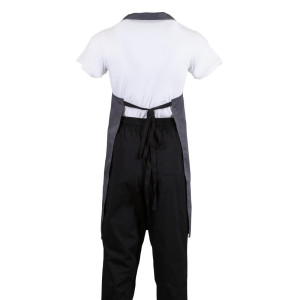 Predpasnik Bavette siva antracit iz polikotona 711 x 965 mm - Whites Chefs Clothing - Fourniresto