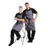 Predpasnik Bavette siva antracit iz polikotona 711 x 965 mm - Whites Chefs Clothing - Fourniresto
