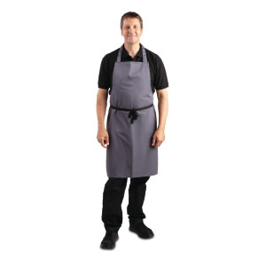 Predpasnik Bavette siva antracit iz polikotona 711 x 965 mm - Whites Chefs Clothing - Fourniresto