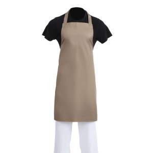 Predpasnik Bavette v svetlo rjavi barvi iz polikotona 711 x 965 mm - Whites Chefs Clothing - Fourniresto