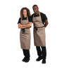 Predpasnik Bavette v svetlo rjavi barvi iz polikotona 711 x 965 mm - Whites Chefs Clothing - Fourniresto