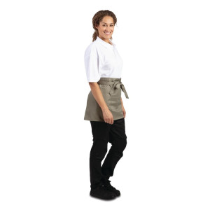 Predpasnik za natakarja, kratka različica, olivno zelen, polikotonski, 373 x 750 mm - Whites Chefs Clothing - Fourniresto